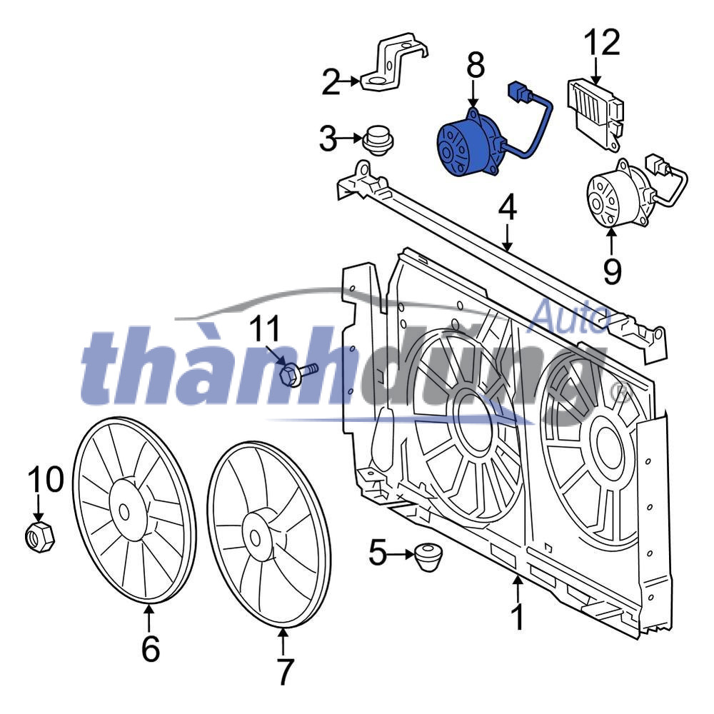 quạt gió động cơ, quạt gió két nước, quạt dàn nóng
